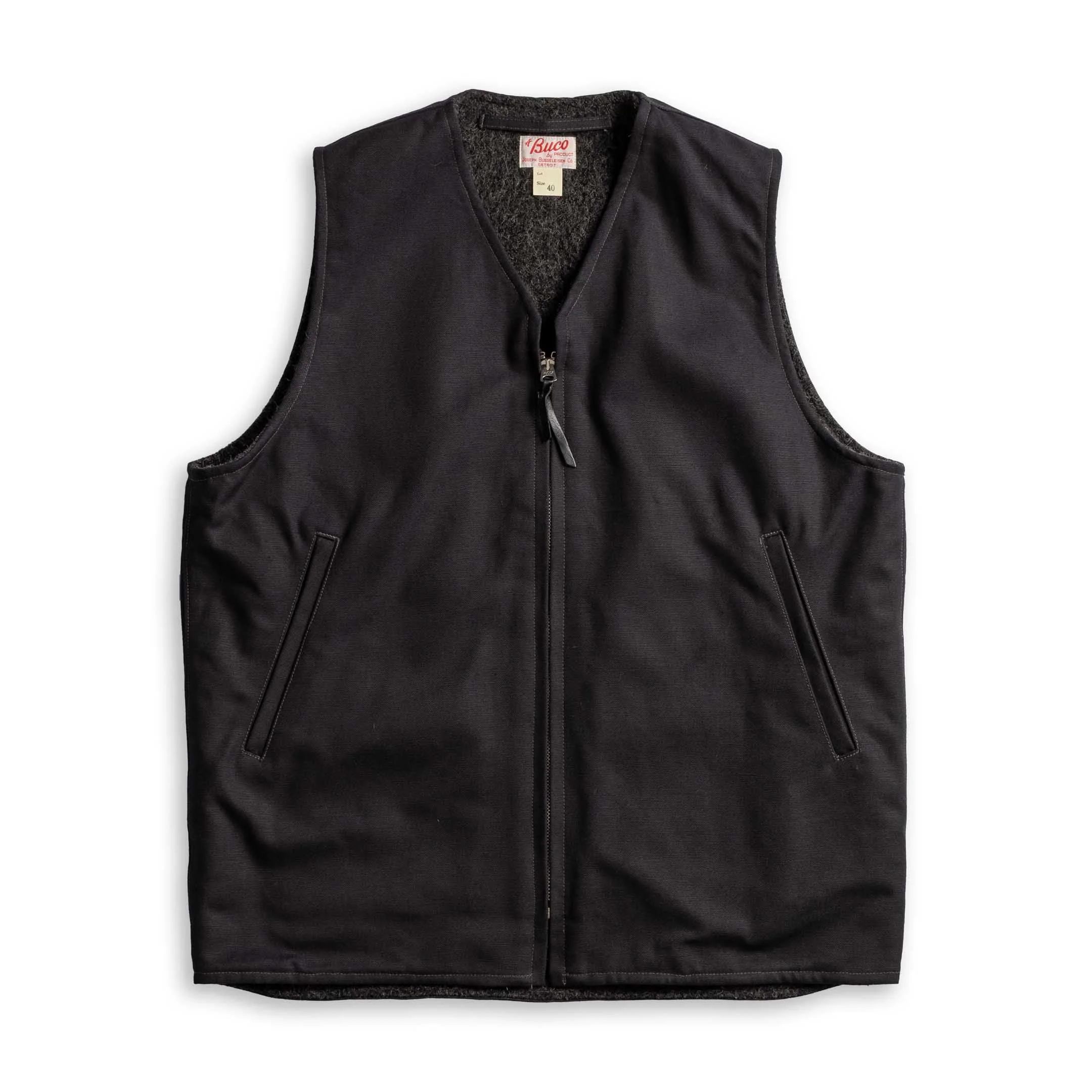 The Real McCoy's Buco Cotton Canvas Riding Vest Black - 1