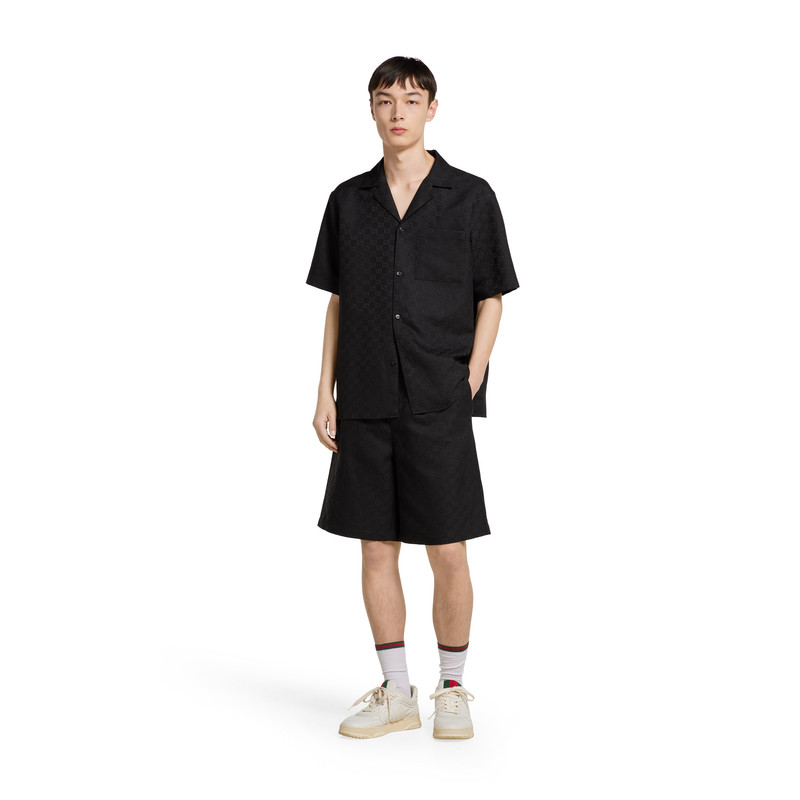 GUCCI GG canvas linen blend shorts outlook