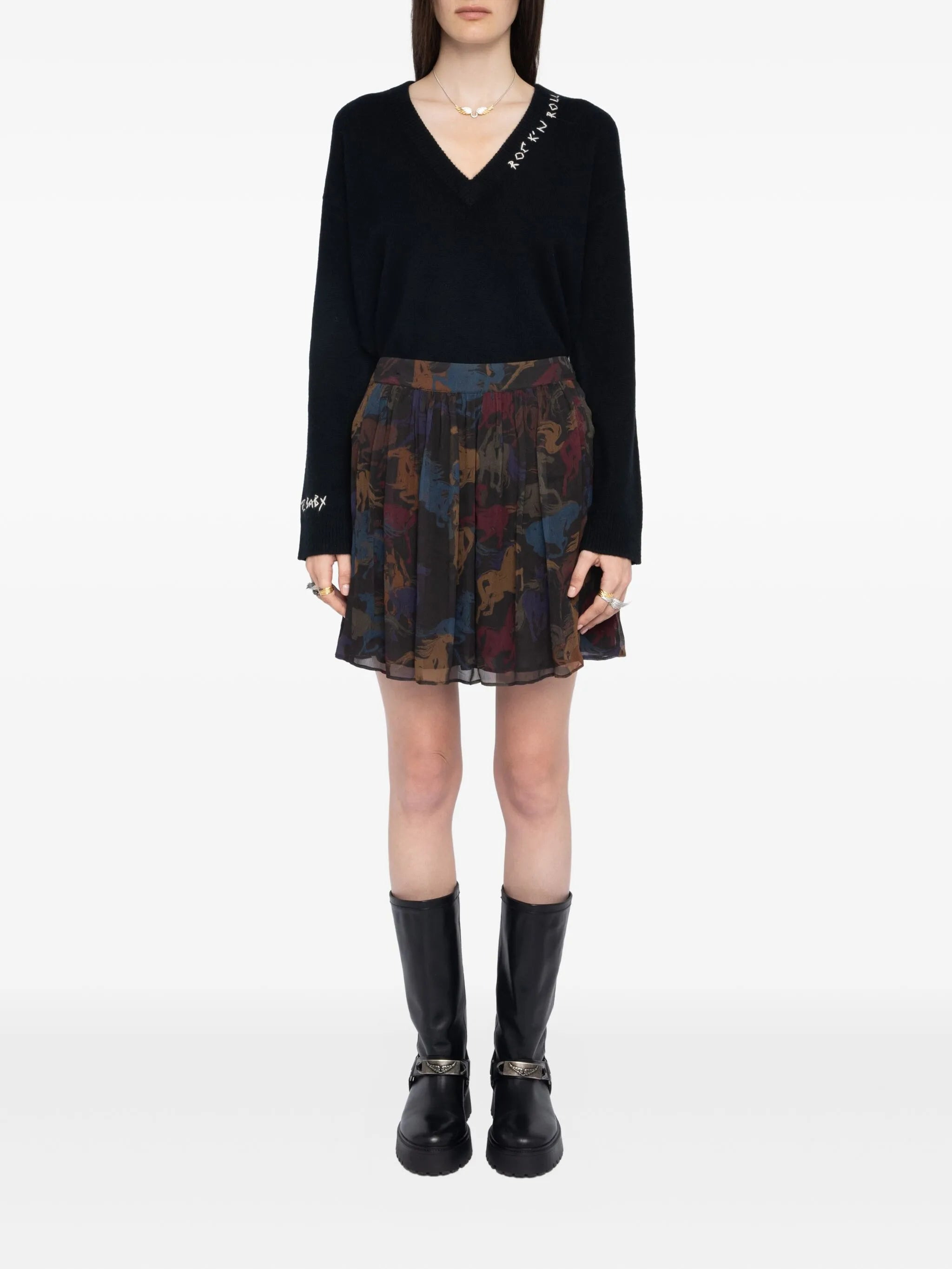 Zadig & Voltaire Pleated Horse-print Skirt - 5