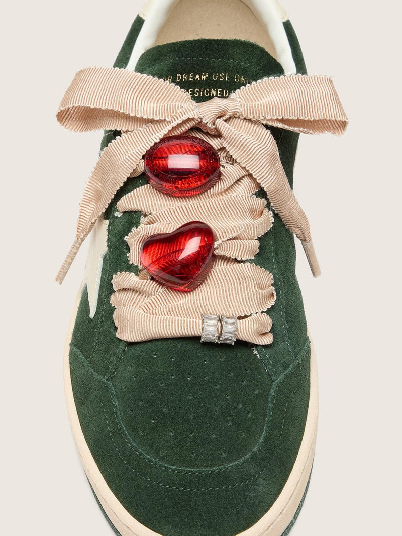 Golden Goose CNY Skins gold laces with red charms and crystals outlook