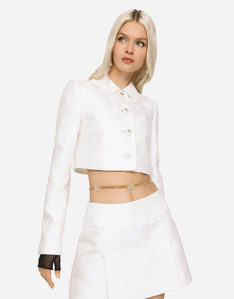 Short jacquard jacket with all-over DG logo 3