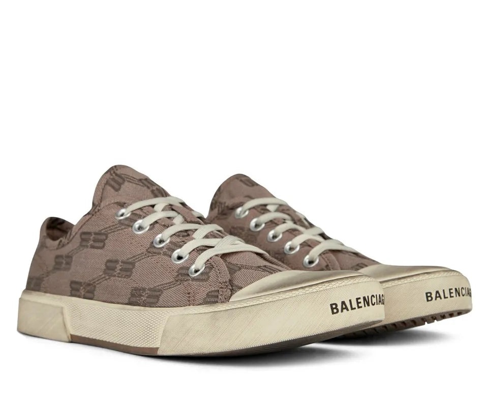 (WMNS) Balenciaga Paris Low Top Sneakers 'Tan BB Monogram Cotton and White Rubber' 688757W3RQ22298 - 2