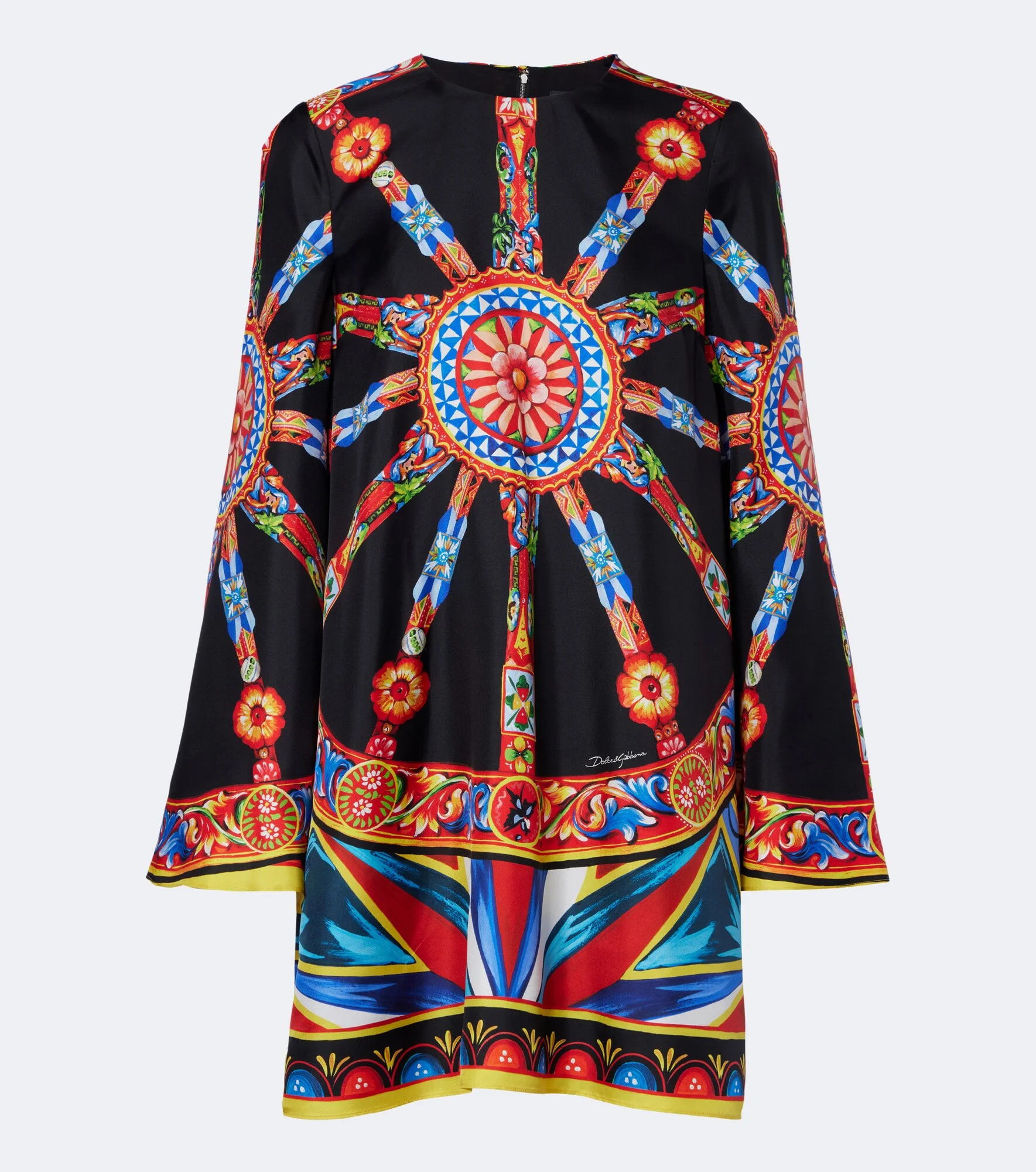 Carretto silk twill kaftan - 1