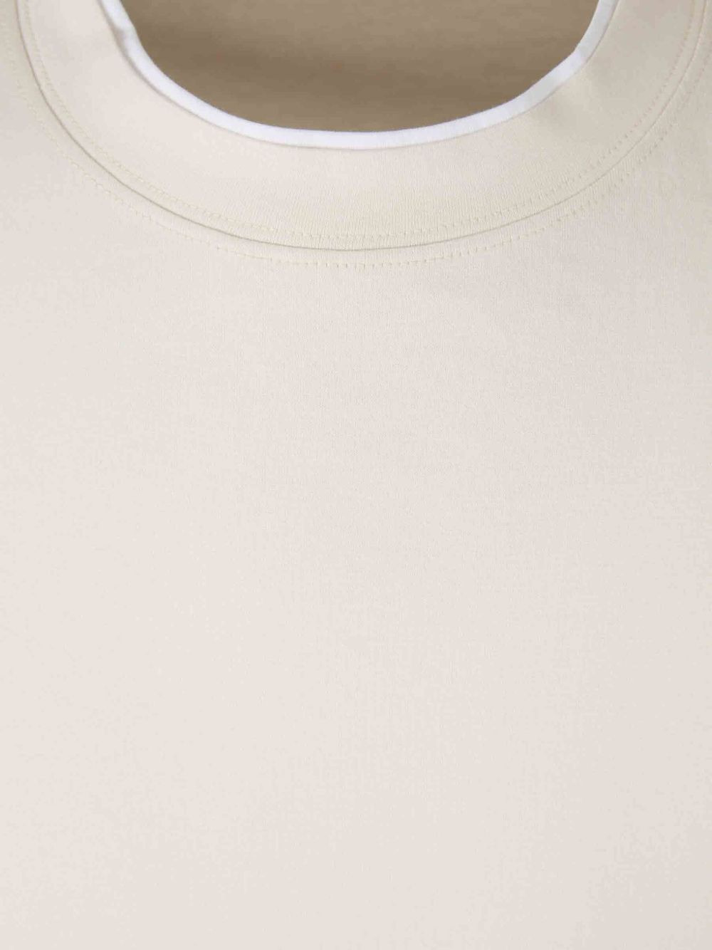 ribbed-trim cotton T-shirt - 3