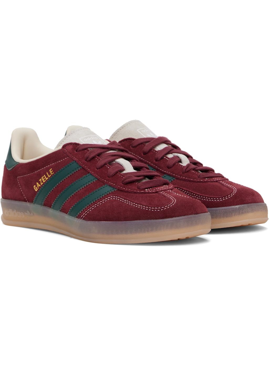 Burgundy Gazelle Indoor Sneakers - 4