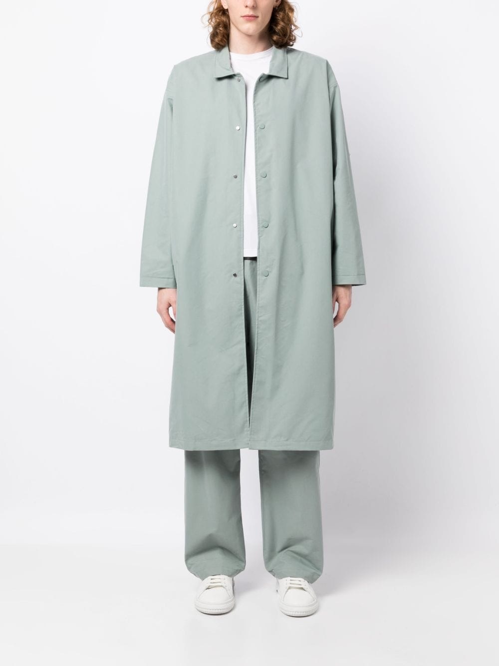 twill-weave single-breasted coat - 2
