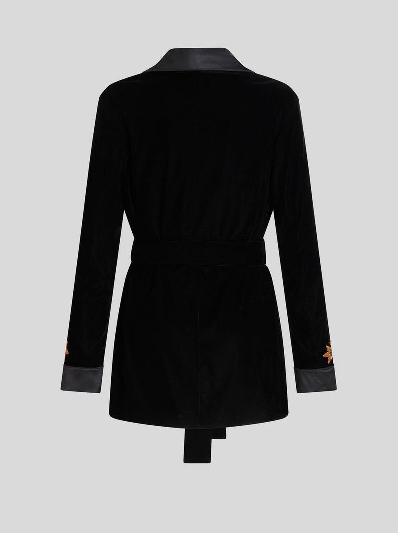 VELVET ROBE JACKET WITH FOLIAGE EMBROIDERY 5