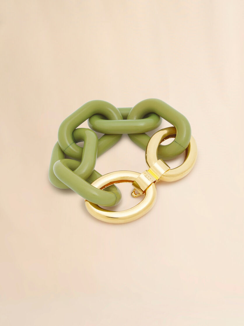 GREEN RESIN CHAIN BRACELET - 3