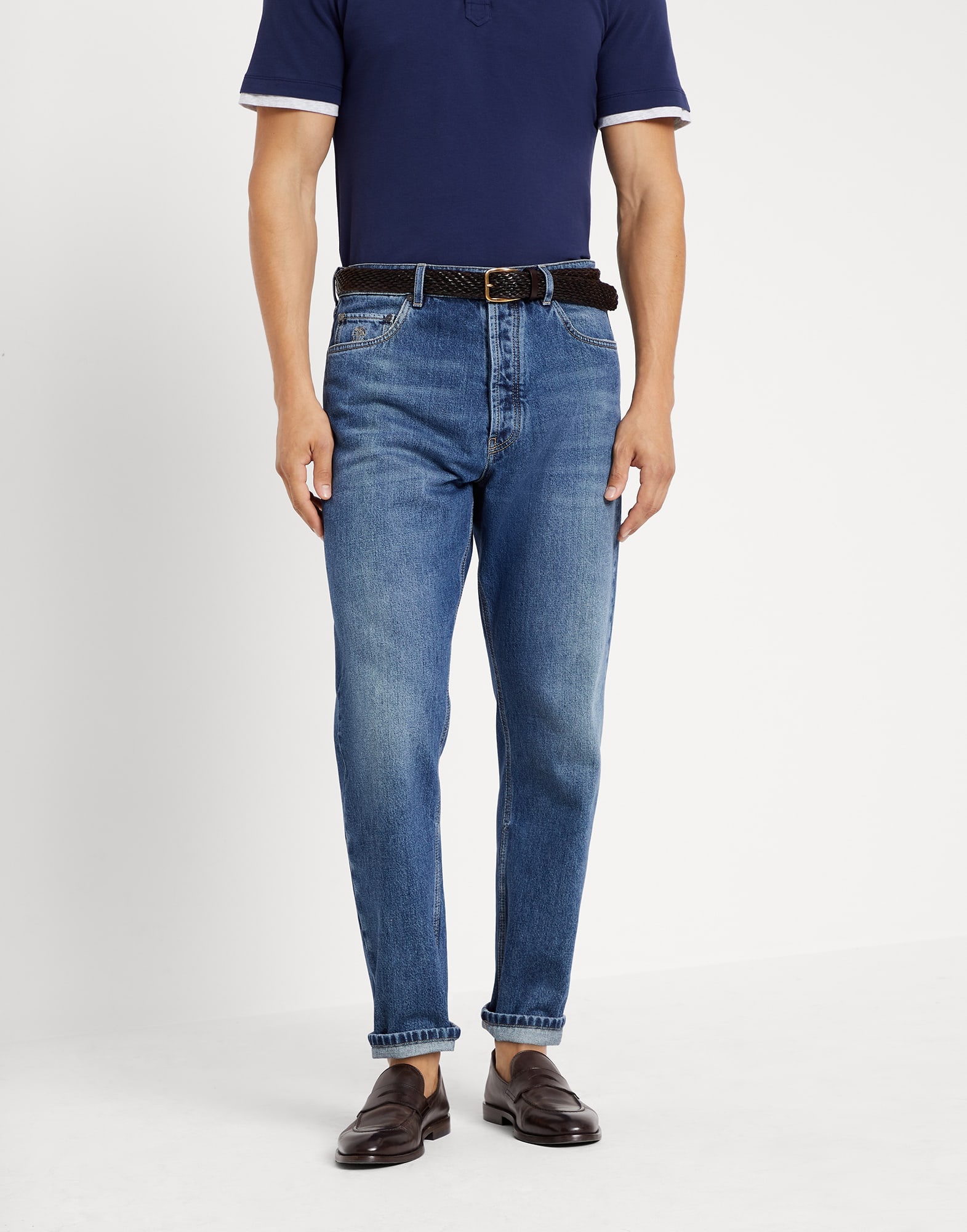 Denim iconic fit five-pocket trousers - 1