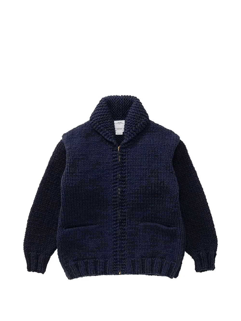 zip shawl-collar cardigan - 1