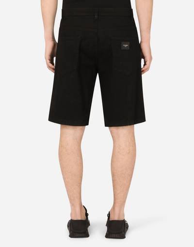 Dolce & Gabbana Black stretch denim shorts outlook