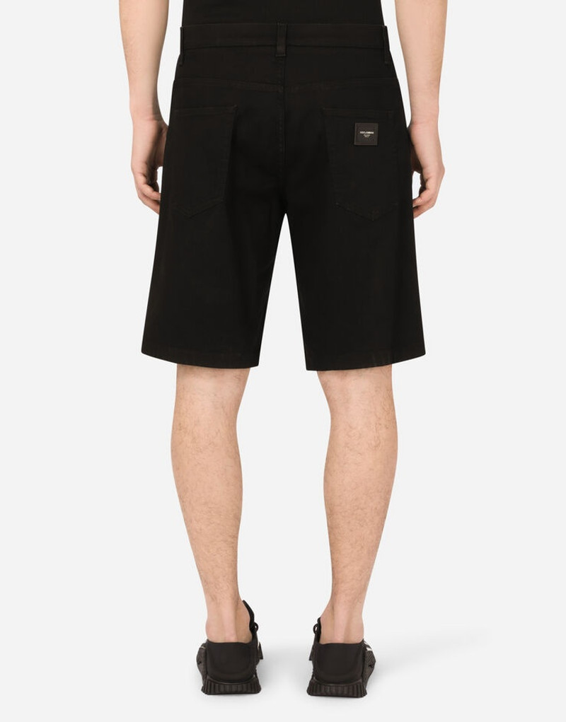 Dolce & Gabbana Black stretch denim shorts outlook