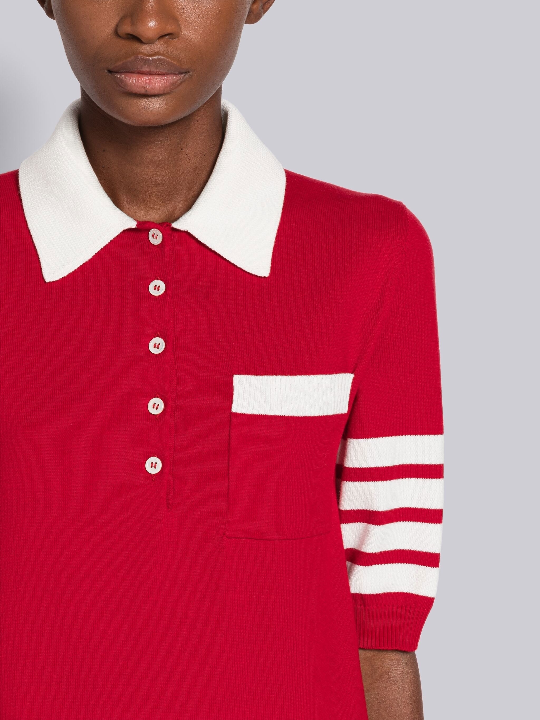 Cotton Hector Pointelle 4-Bar Polo - 5