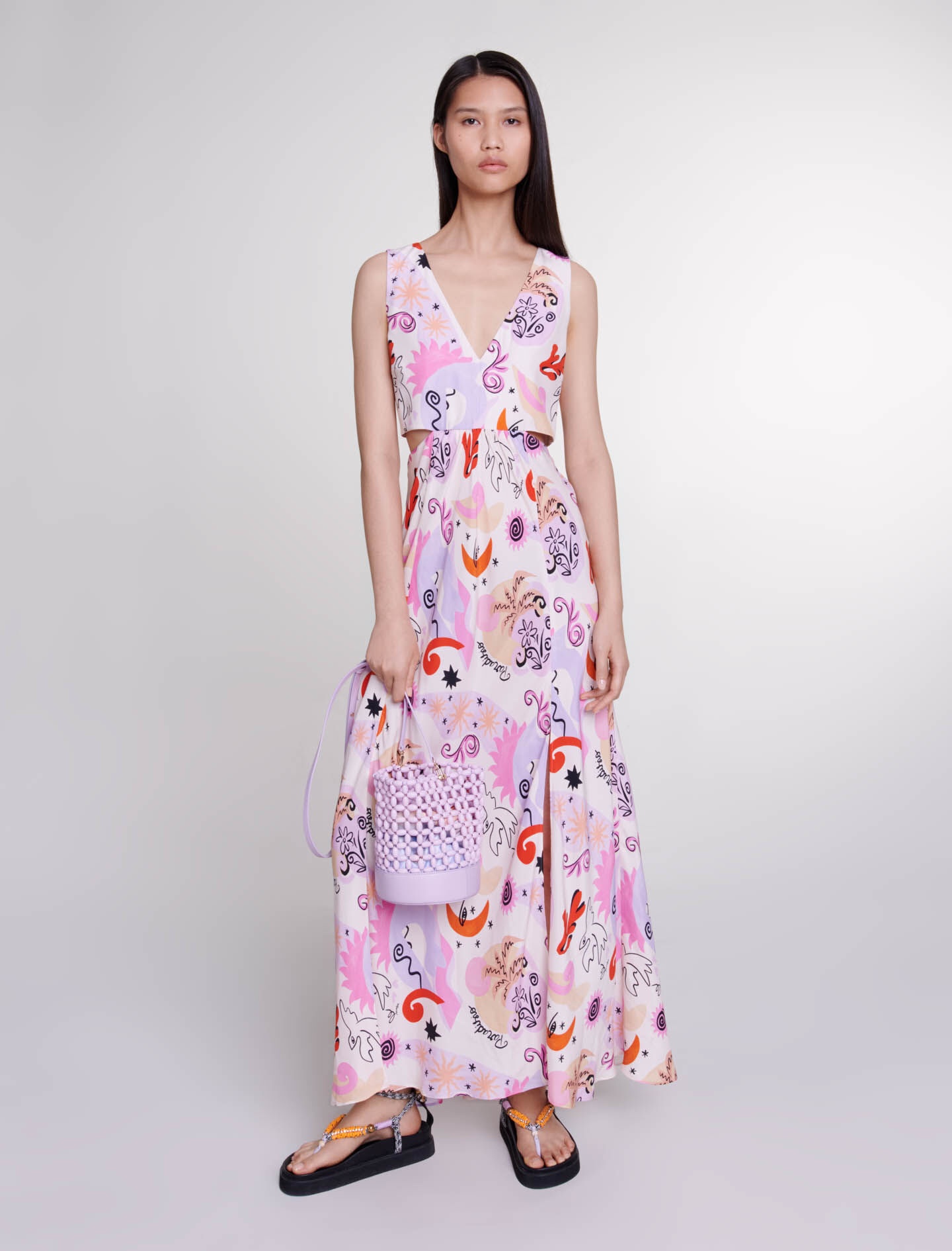 Cutaway silk maxi dress - 2