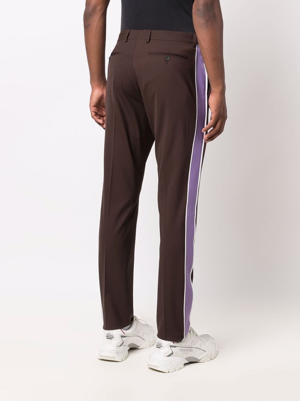 stripe-detail tailored trousers - 4