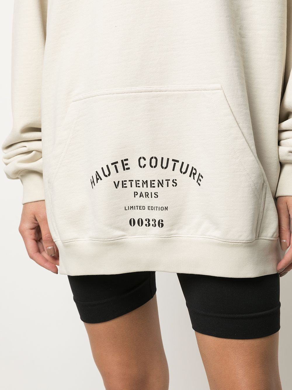 slogan-print drawstring hoodie - 5