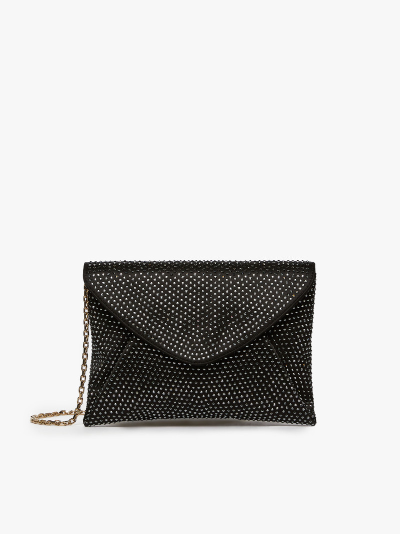ENVELOPELUX Silk clutch bag with rhinestones 1