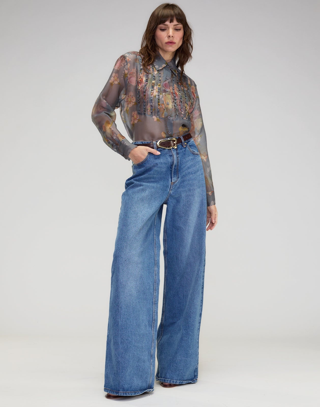 Claude Silk Organza Tuxedo Shirt - 4
