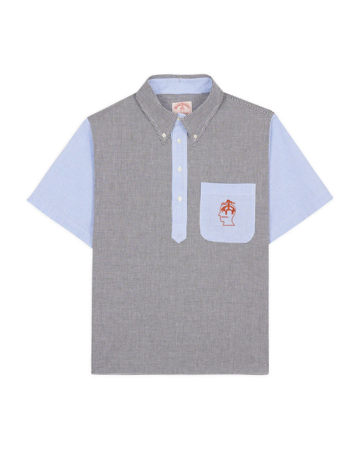 Brooks Brothers California Reverse French Seam Pullover Shirt - Black Multi - 1