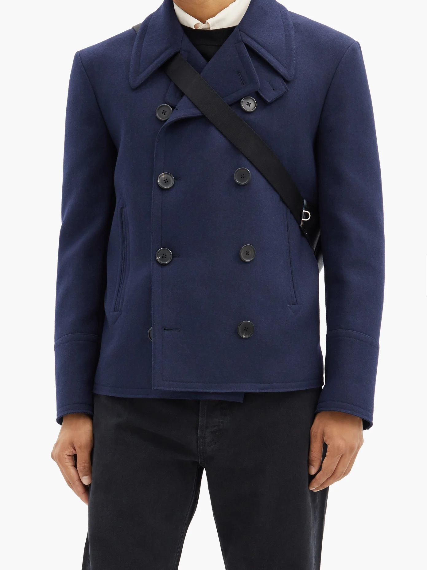 Double-breasted wool-blend peacoat - 6