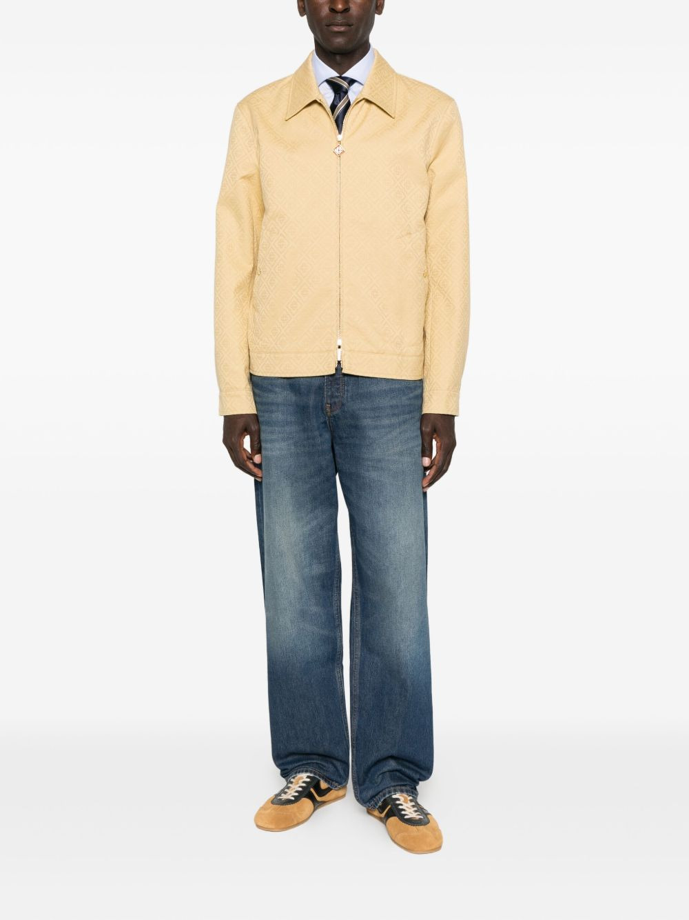 logo-motif zip-front jacket - 2