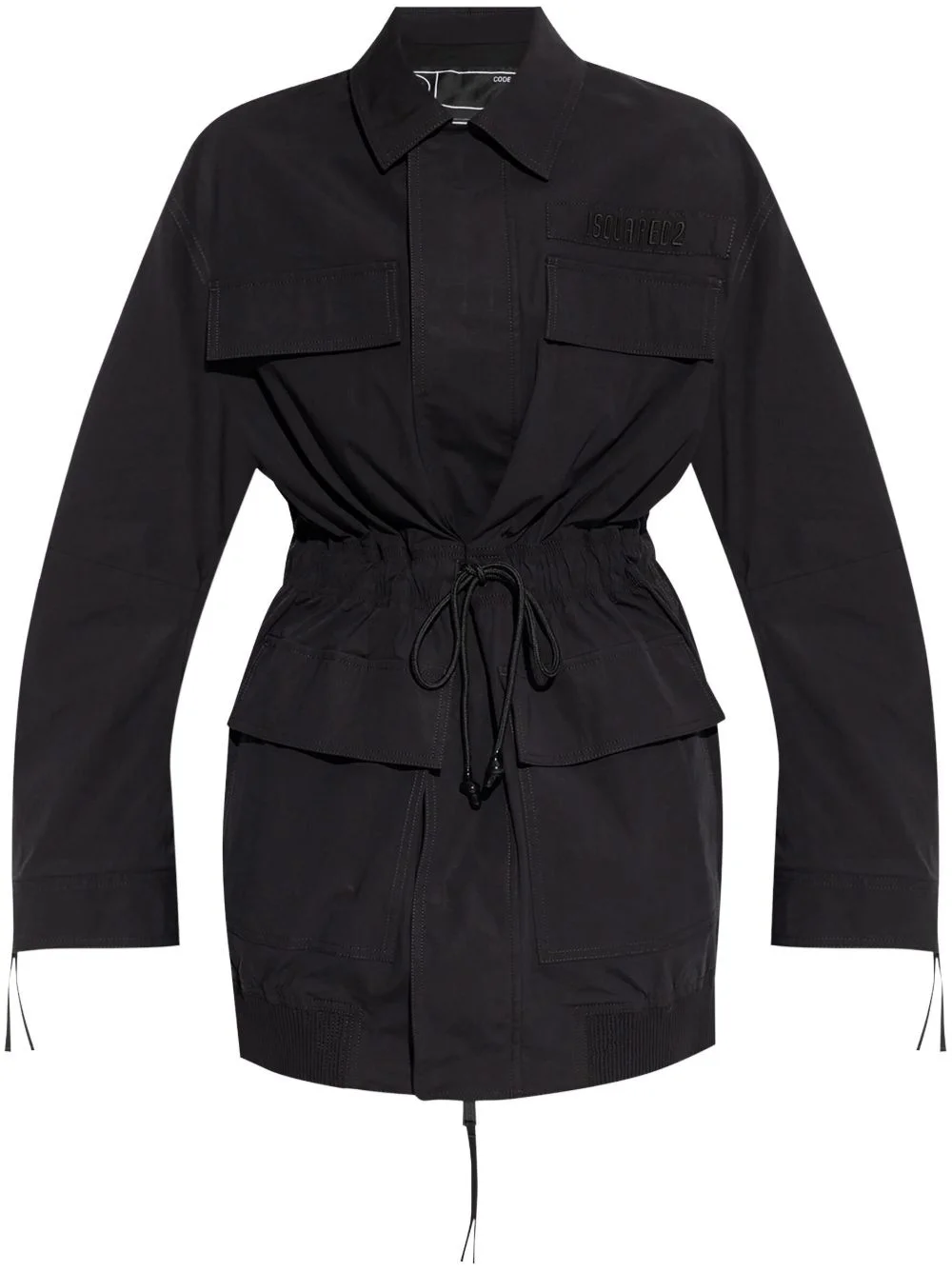 logo-embroidered coat - 1