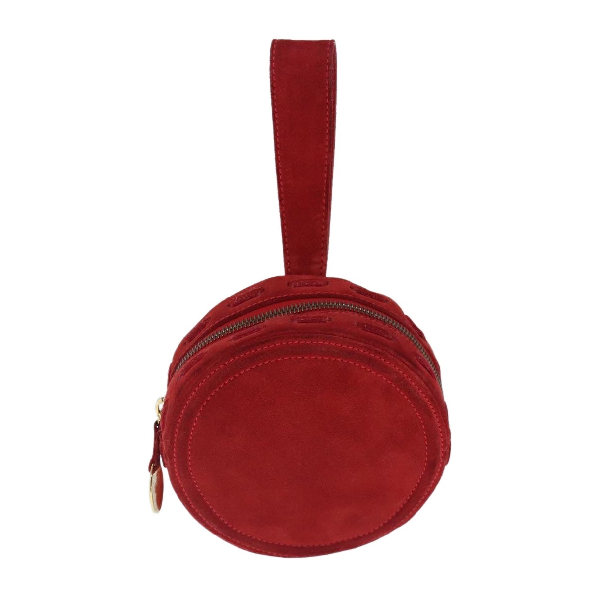 CELINE Hand Bag Suede Red Gold - 2