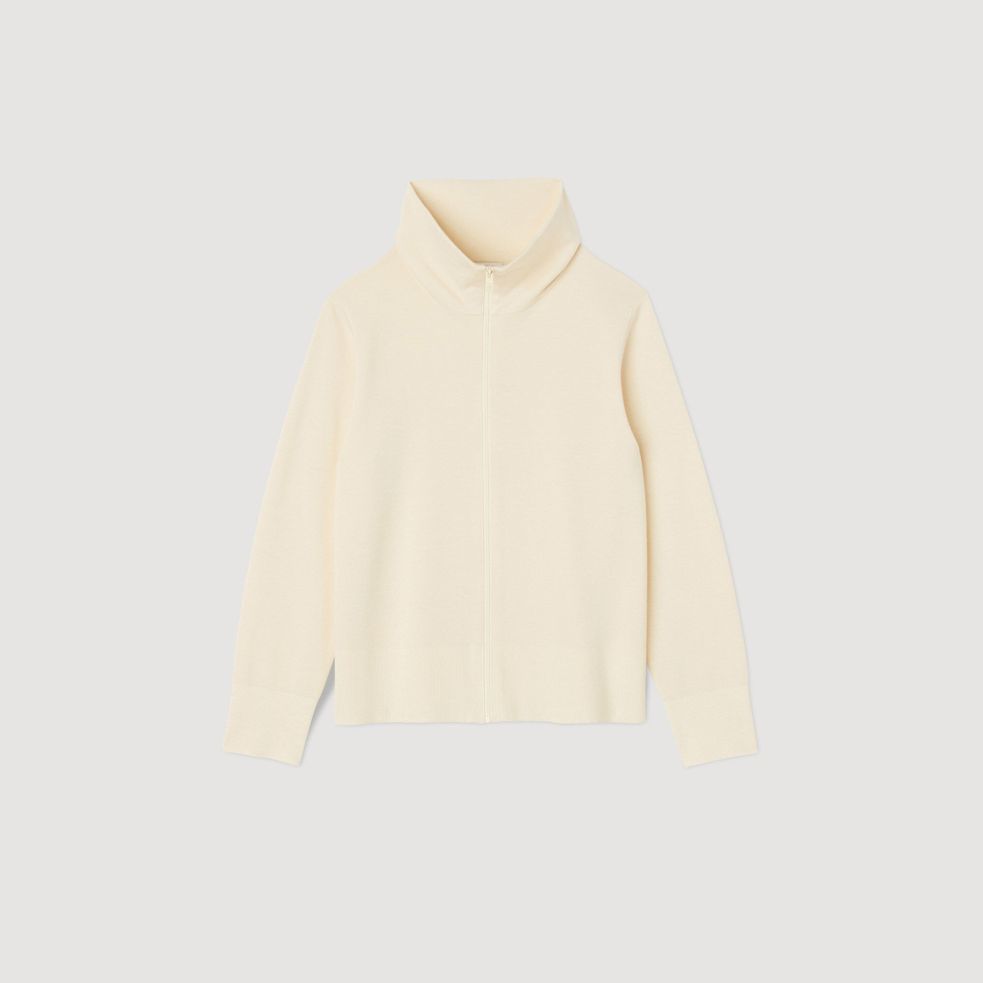 ZIP-UP WOOL CARDIGAN - 1