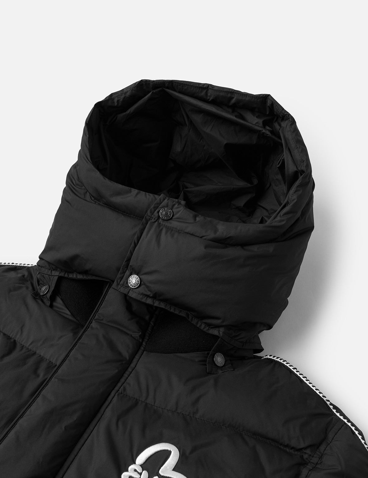 Seagull and Logo Embroidery Fashion Fit Down Jacket with Detachable Hood - 6