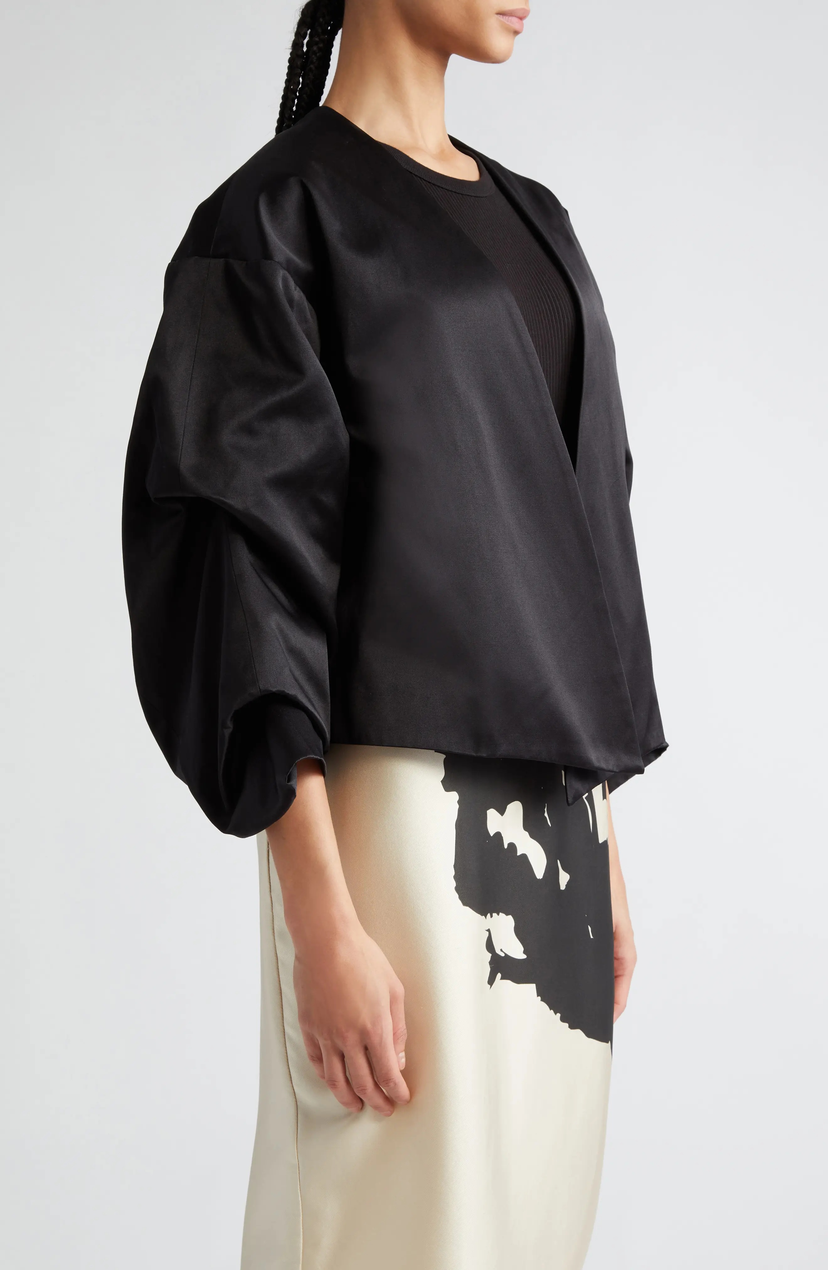 Crinkled Sleeve Organic Cotton & Organic Silk Jacket - 4