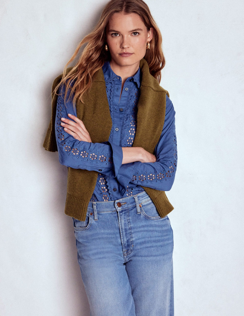 Sienna Broderie Detail Shirt-Denim Blue 6