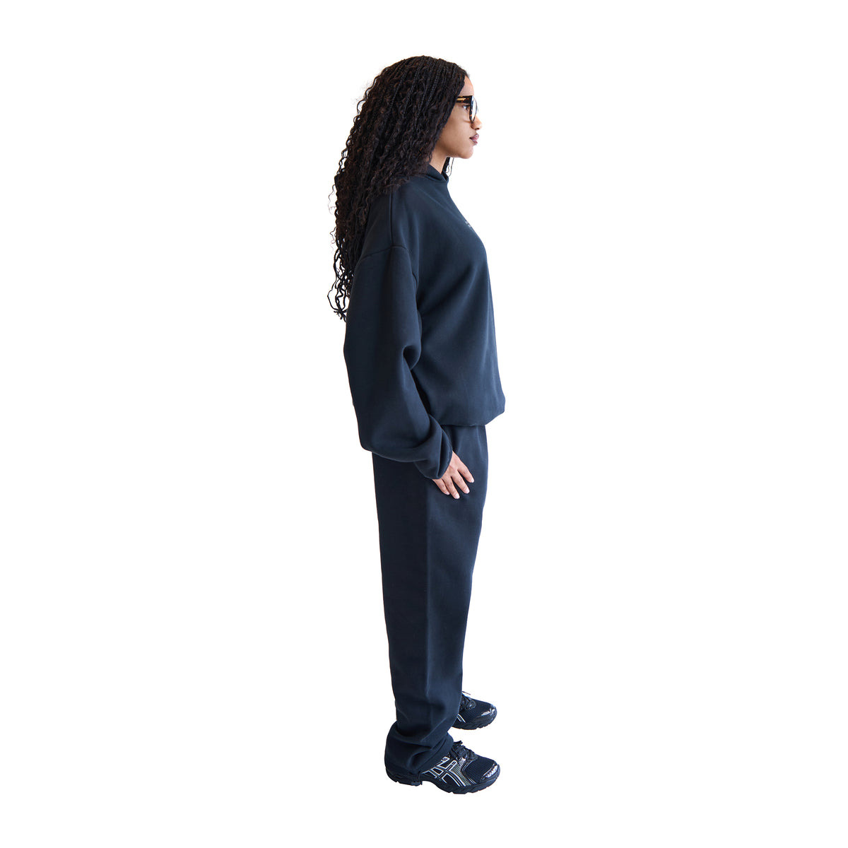 RELAXED FLEECE SWEATPANTS (JET BLACK) - 2