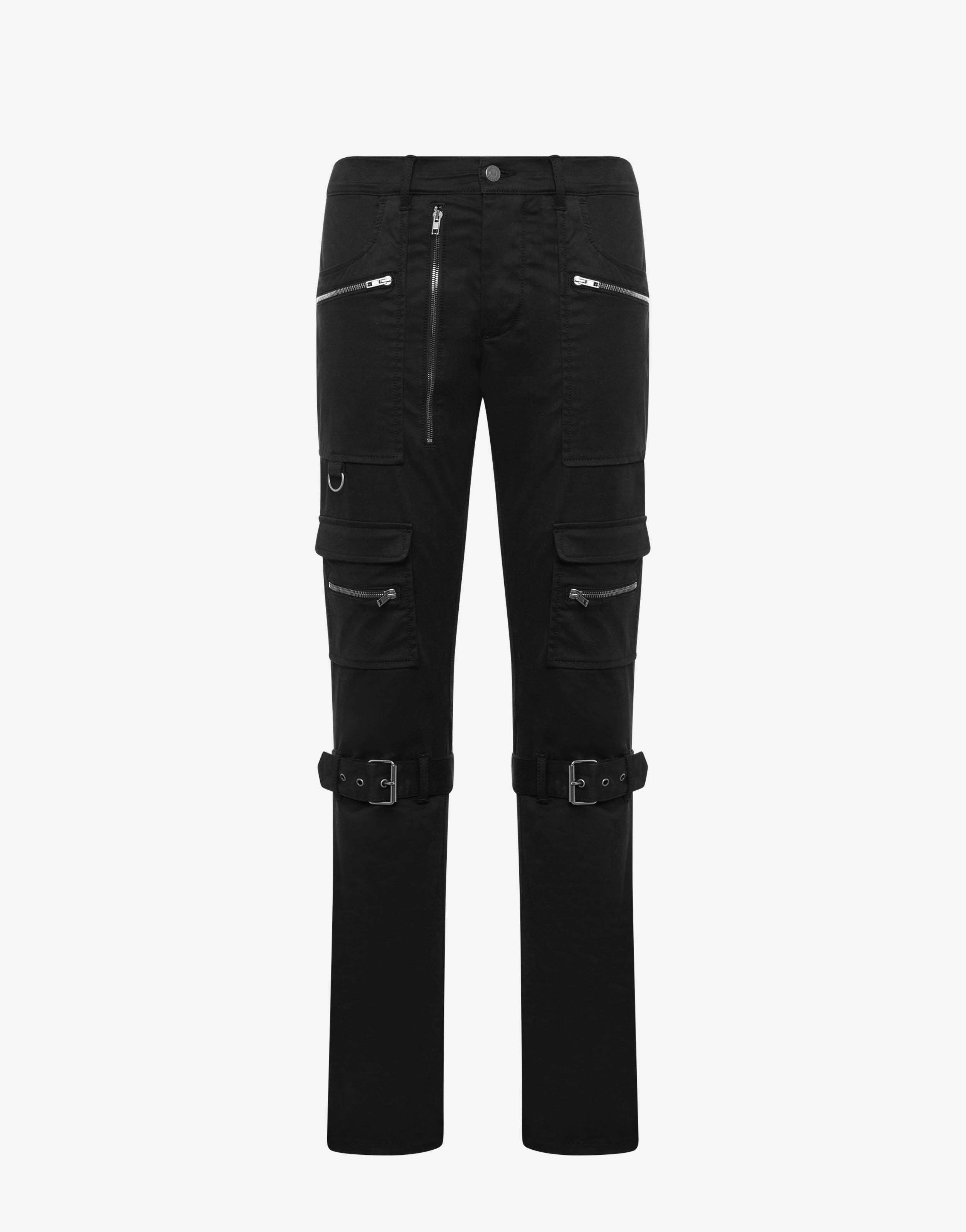 MATT SATIN MULTI-POCKET TROUSERS - 1