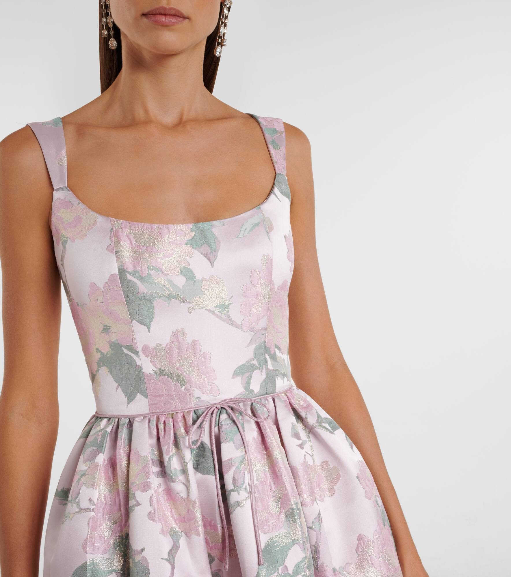 Apple floral brocade corset dress - 4