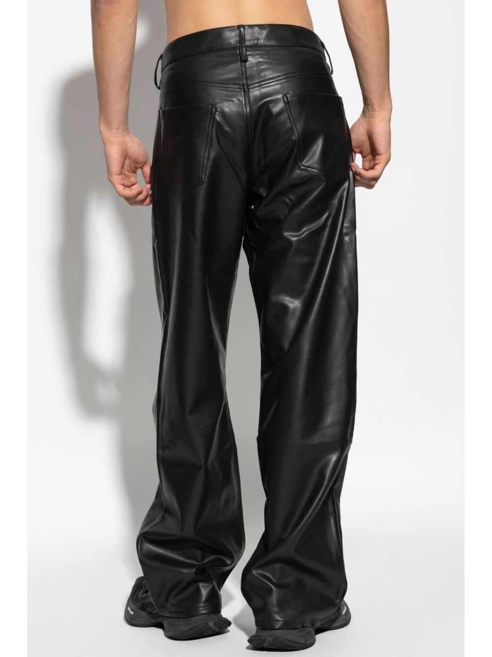faux-leather loose pants - 4