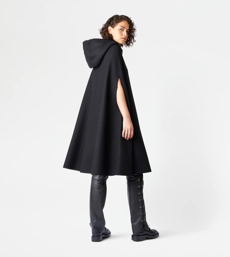 CAPE WITH BROOCH - BLACK 3