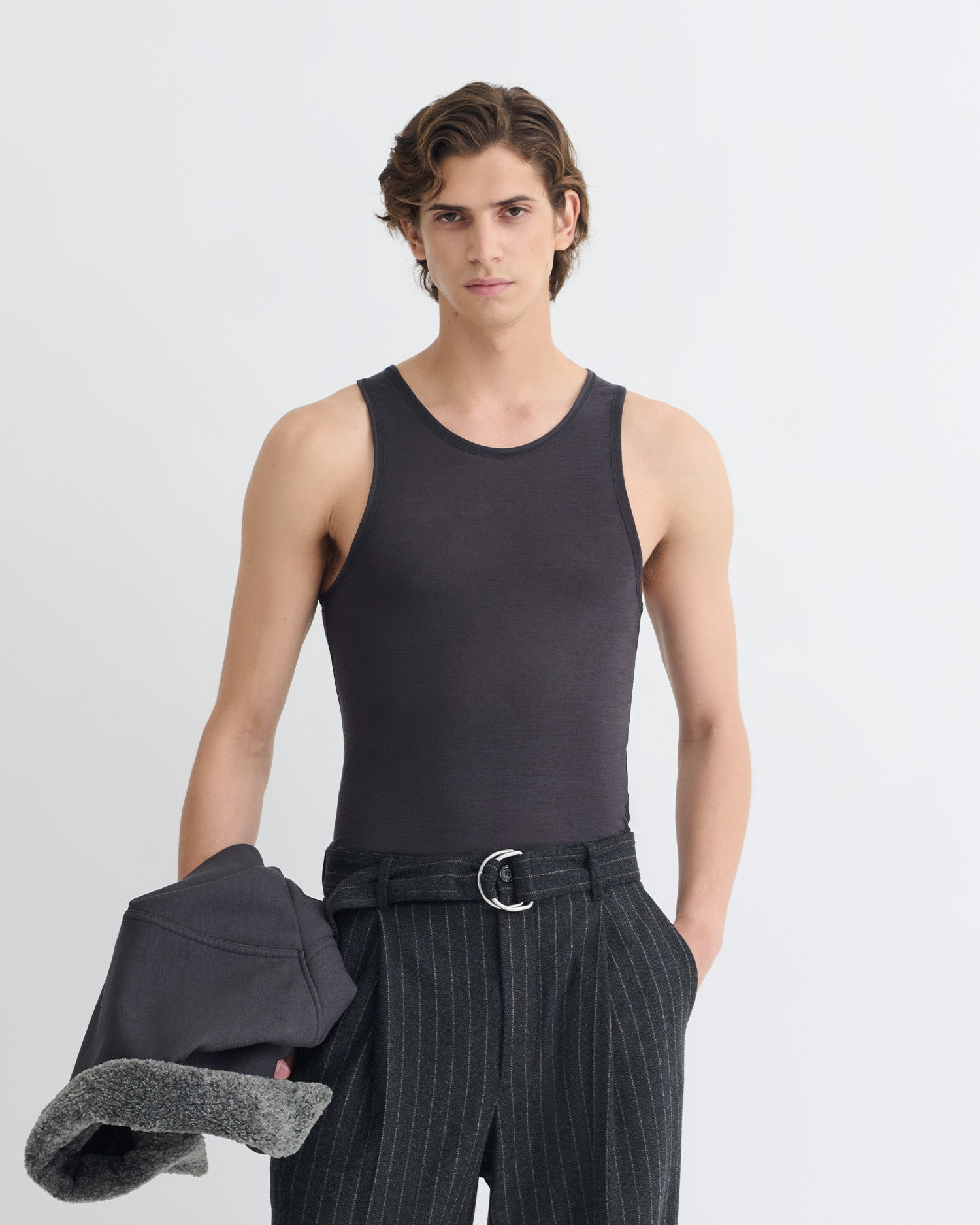 Melange Wool Jersey Tank Top - 2