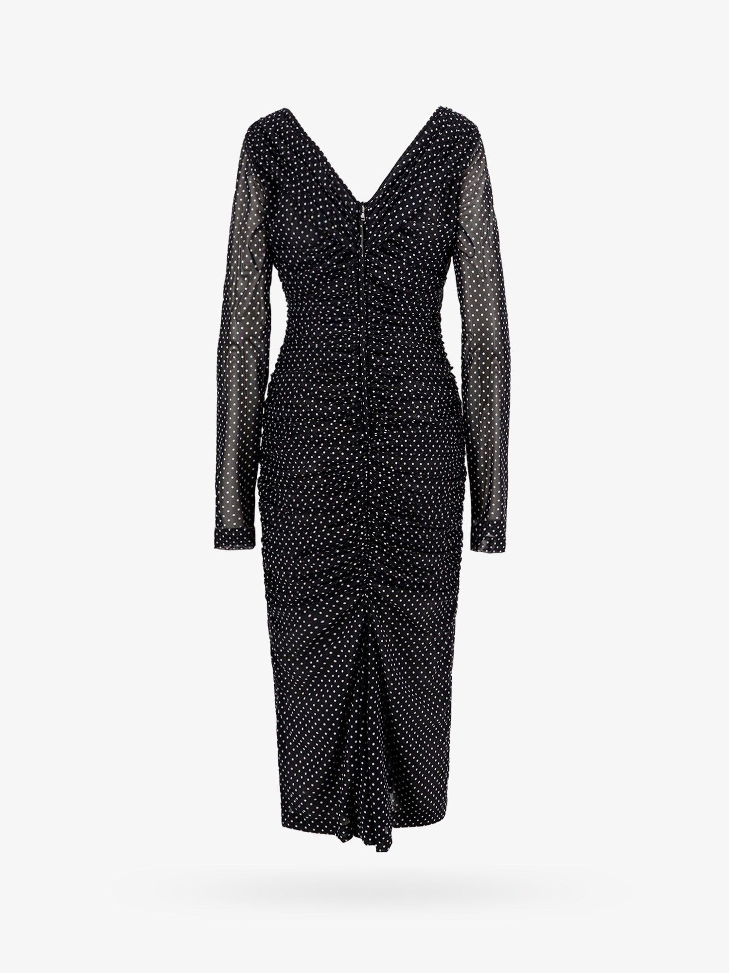 Polka-Dots Dress With Drapery - 6