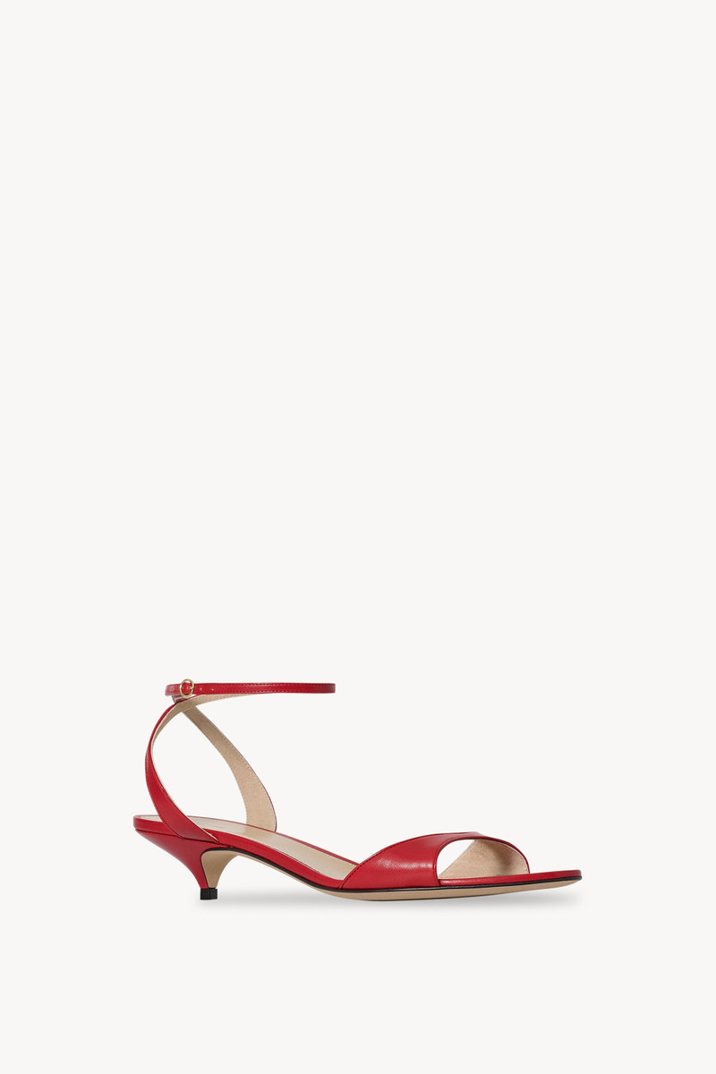 The Row Vika Ankle Strap Kitten Heel in Leather outlook