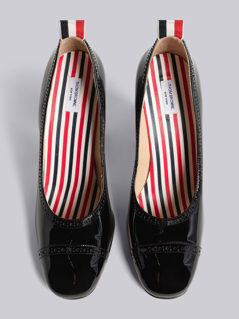 Soft Patent Slim Block Heel Court Shoe 4