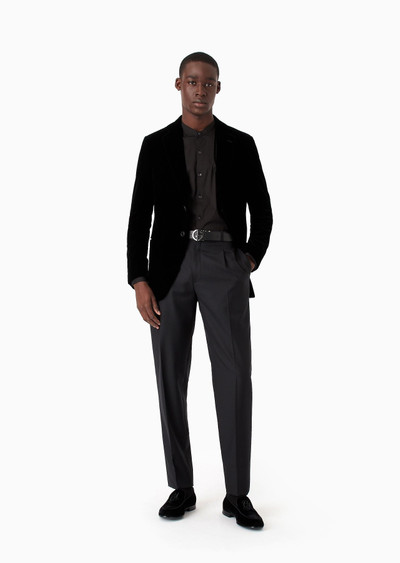 GIORGIO ARMANI Plain-knit stretch cotton Icon shirt outlook