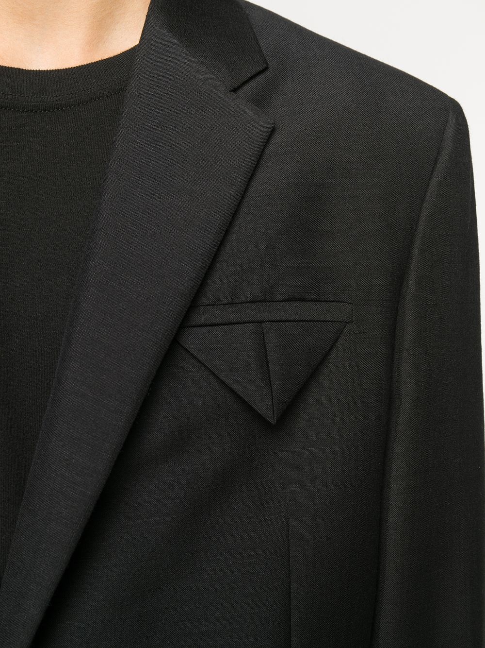 pocket-fold single-breasted blazer - 5