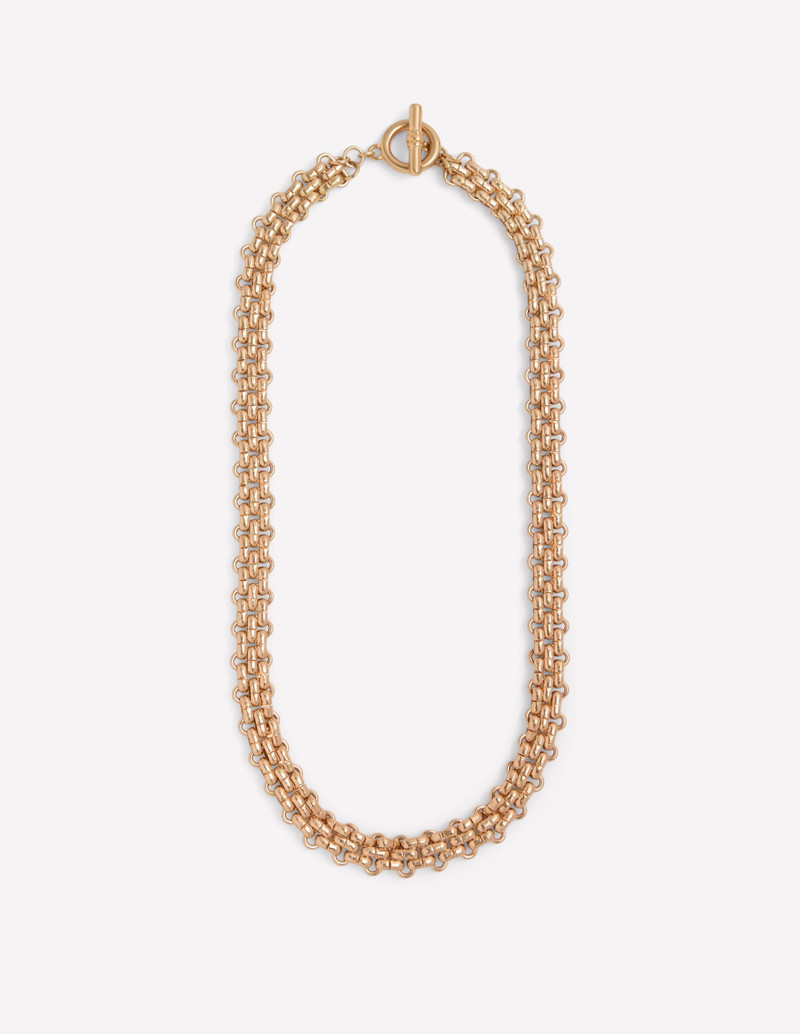 Woven Chain Necklace-Gold Colour 1