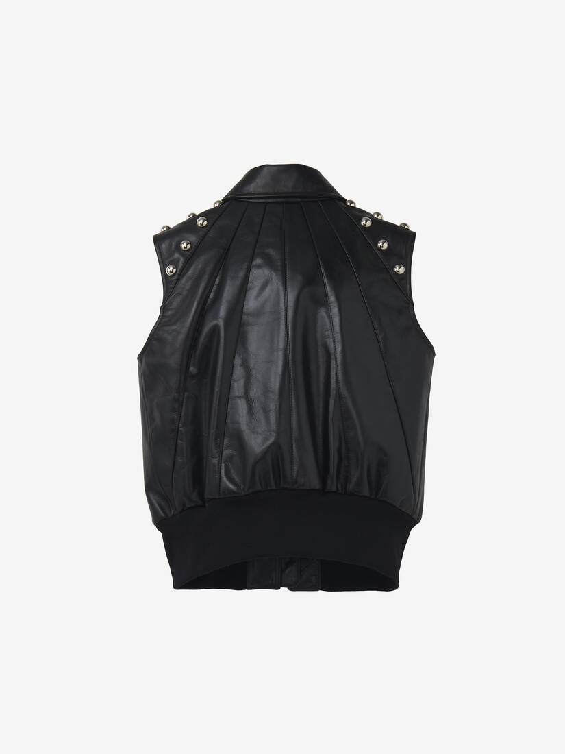 Studded Leather Vest - 6