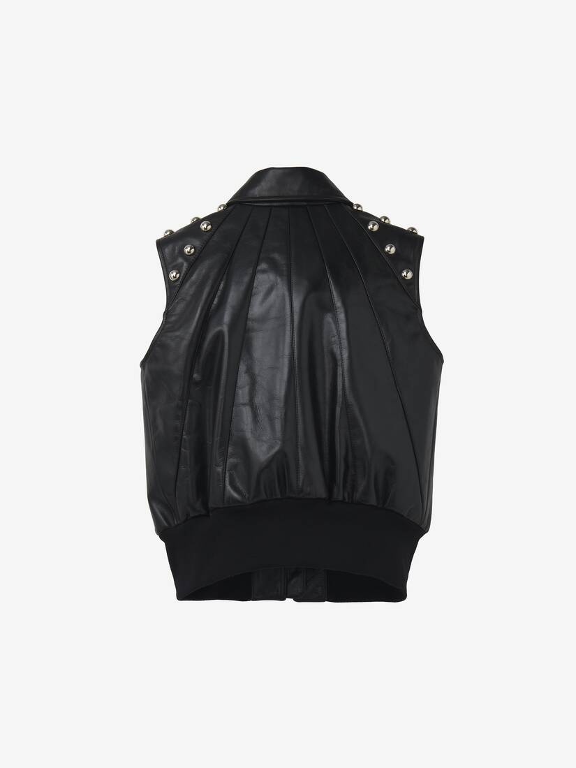 Studded Leather Vest - 7