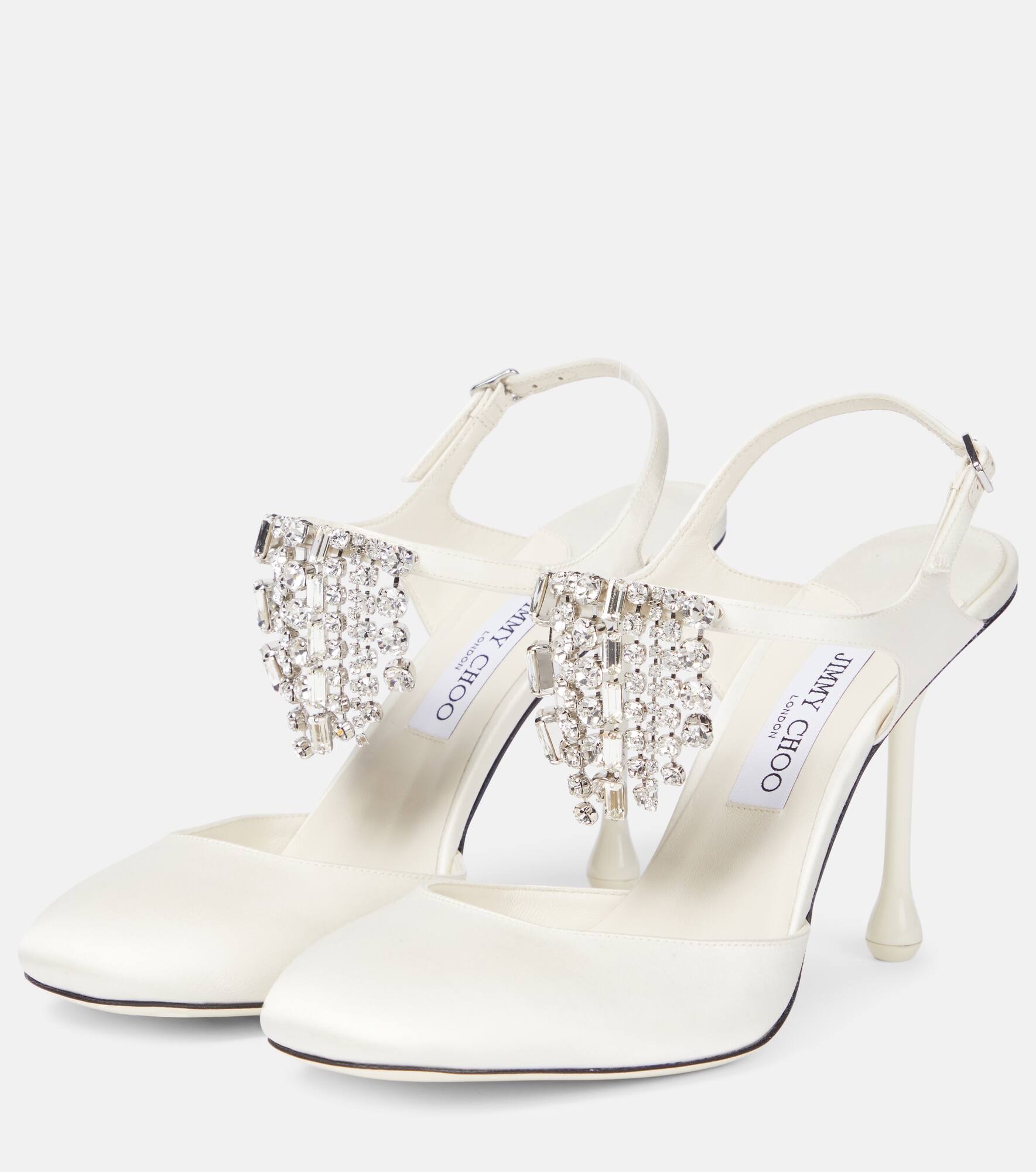 Verity 95 embellished satin pumps - 4