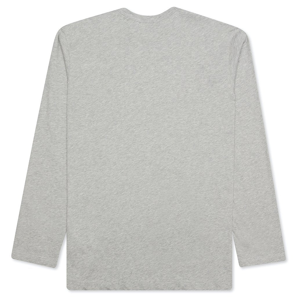 COMME DES GARCONS PLAY STACKED HEART L/S T-SHIRT - GREY - 2