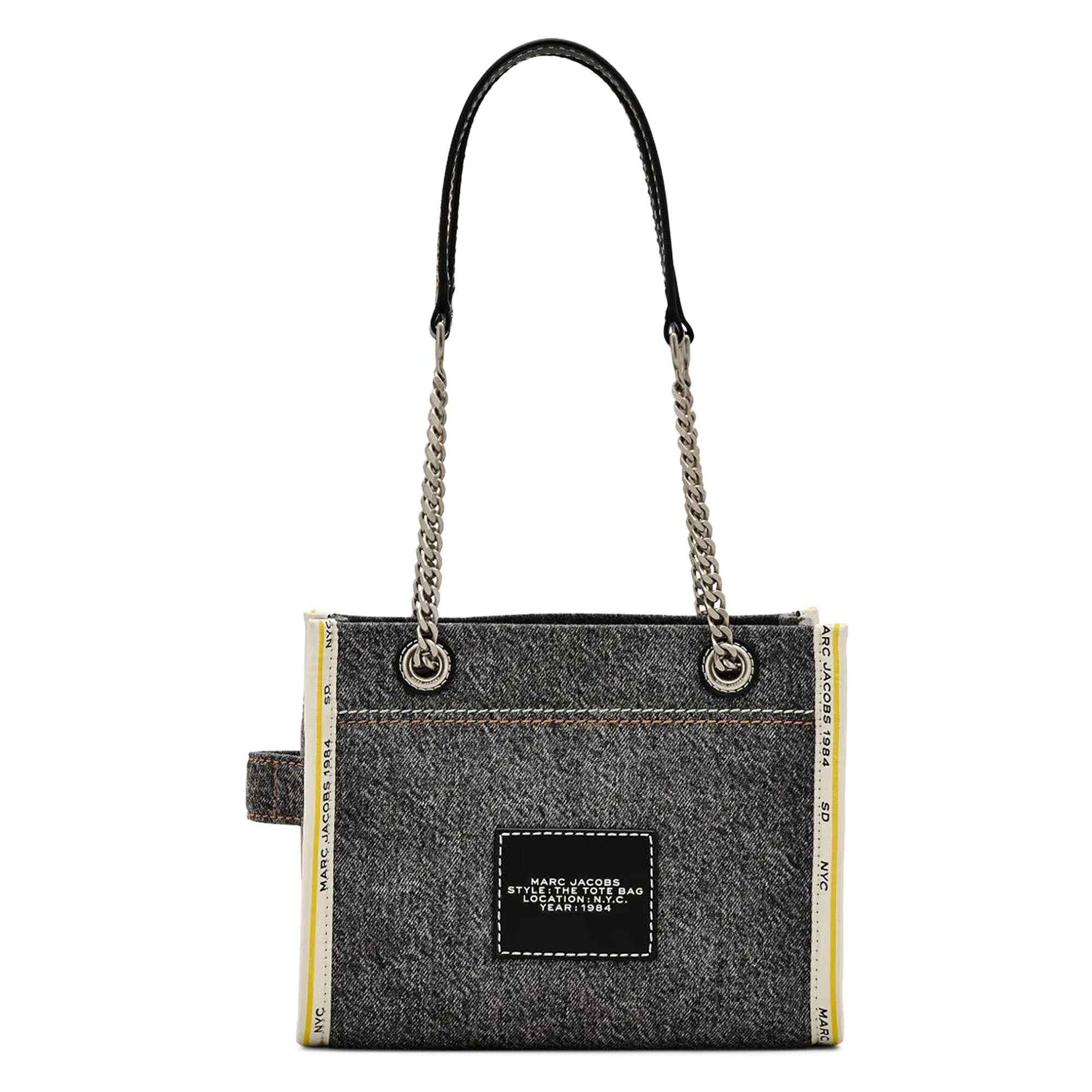 Marc Jacobs Denim Chain Small Tote Bag 'Black Wash' - 2