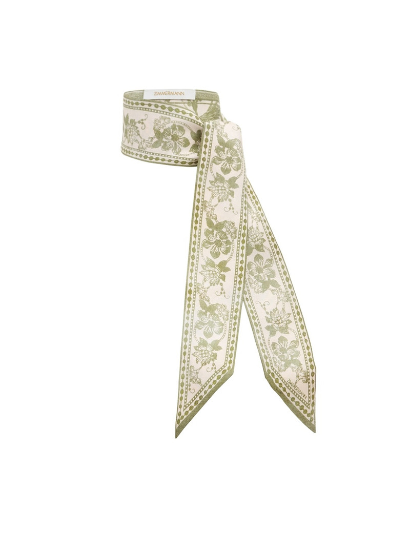 PRINTED SILK RIBBON SCARF 1