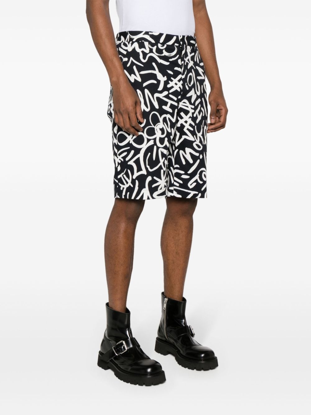 monogram-print chino shorts - 3
